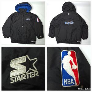 VINTAGE STARTER NBA AUTHENTICS ORLANDO MAGIC HOODED INSULATED JACKET SIZE LARGE